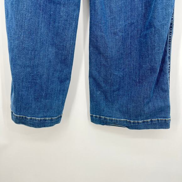 Spanx Seamed Front Wide Leg Jeans Women's XL Blue Pull-On High Waist - Picture 6 of 9
